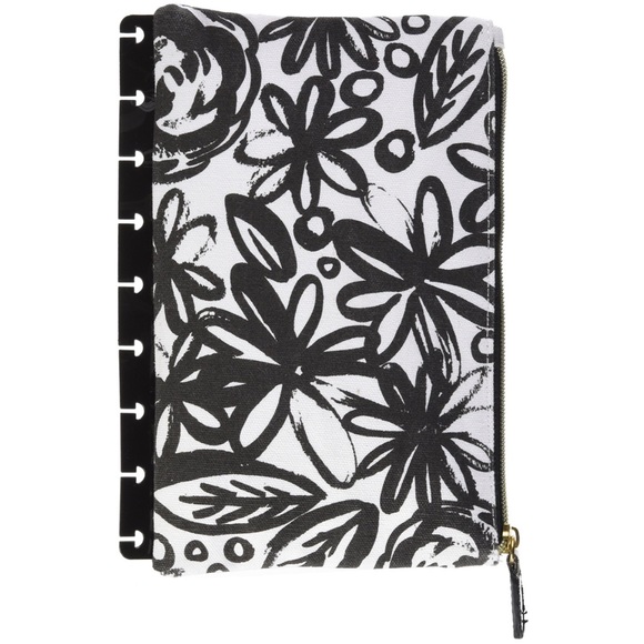 The Happy Planner Black & White Flower Snap on Pencil Case - Picture 1 of 1